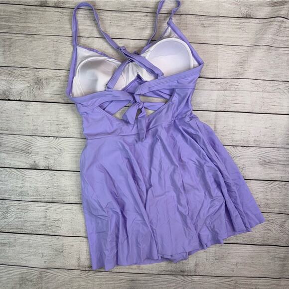 B2Prity NEW 1 Pc Swimsuit Swim Dress with Waist Cut-out - Cross Over Top Medium - Picture 7 of 8